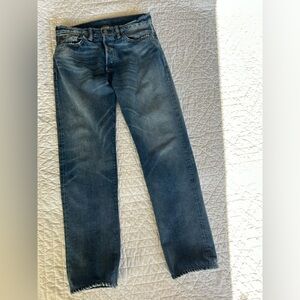 Ralph Lauren Double RL RRL Low Straight Men's Blue Jeans  Selvedge Denim 31x32
